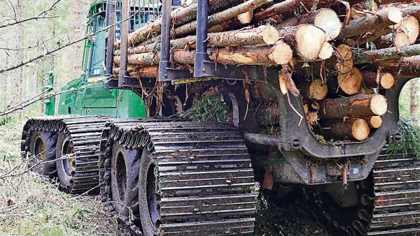 Metsäkoneisiin sovitetut kaivinkonetelat ovat uusinta uutta pehmeiden maiden puunkorjuussa. Kuva: Sami Karppinen
