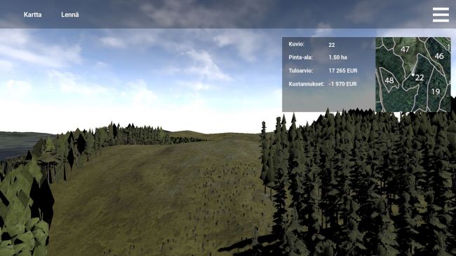 virtuaalimetsänäkymä