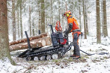 Rautahepo jaksaa vetää puolenkymmentä tukkia kerrallaan. (Kuvaaja: Sami Karppinen)