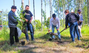 Presidentti-visoja istuttamassa Jari Mäntynen (vas.), Eero Knaapi, Mika Rannikko ja Jimi Rannikko. Kuva: Marianne Minkkinen