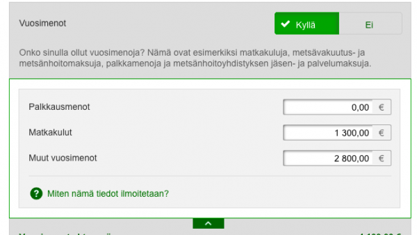  Metsäverotuksessa kaikkien metsätalouden matkojen kulut ovat vähennyskelpoisia.