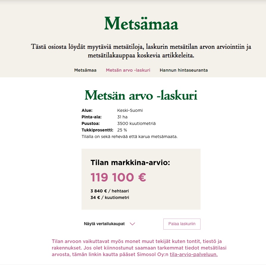 Mikä on metsätilasi arvo? - Metsälehti