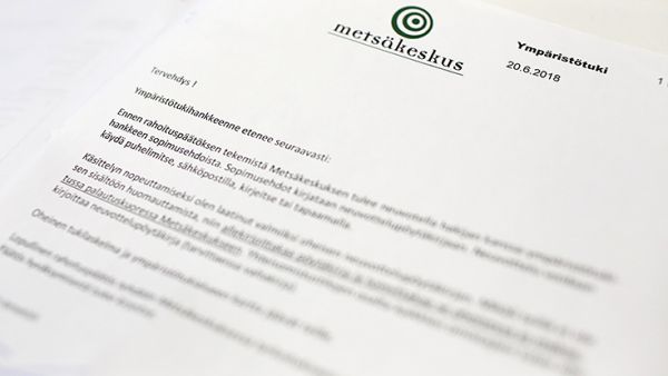 Metsänomistaja voi halutessaan ryhtyä neuvottelemaan Metsäkeskuksen kanssa uutta ympäristötukisopimusta tänä vuonna raukeavan sopimuksen tilalle, mikäli kohde täyttää nykyiset tukiehdot. (Kuvaaja: Sami Karppinen)