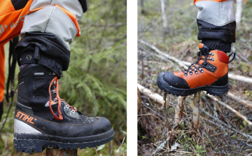 Husqvarnan viiltosuojatut Technical Light -kengät ja Stihlin Dynamic GTX S2 -nahkaturvasaapas kokeilussa