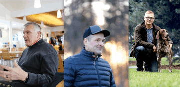 Harri Suutari on metsänomistajalistan 8. Hehtaareja on 3 574. Tapani Takamäki on listan 10. Hehtaareja on 3 460.  Matti Kylävainio on listan 51. Hehtaareja 1 668. (Kuvat: Sami Karppinen ja Emil Bobyrev)