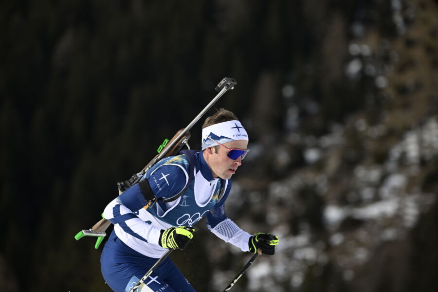 Tero Seppälä miesten 10 kilometrin sprintillä. (LEHTIKUVA / PONTUS LUNDAHL/TT)