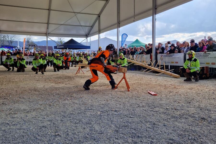 Janniina Hämäläinen suorittamassa karsintatehtävää Slovenian MM-kilpailuissa. (Kuvaaja: Janniina Hämäläisen albumi)