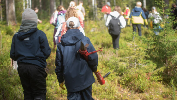 Suomen Metsäsäätiön apurahatoiminnassa keskeistä on kouluyhteistyö, joka mahdollistaa koululaisten tutustumisen metsiin ja metsien käyttöön. Kuva: Vilma Issakainen / Suomen Metsäyhdistys